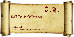 Dér Márton névjegykártya