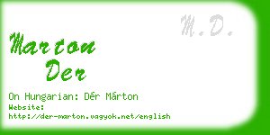 marton der business card